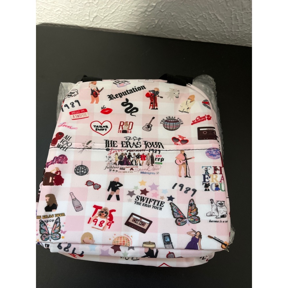 Frantofit Taylor Swift The Eras Tour Insulated Lunch Bag Pink Gingham Swiftie